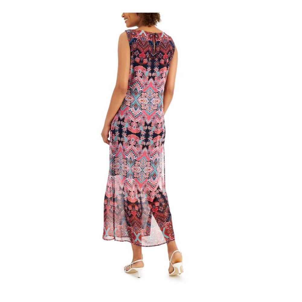 NWT CONNECTED APPAREL Womens Navy Lined Back Closure Sleeveless Maxi Dress 14 - Picture 2 of 5